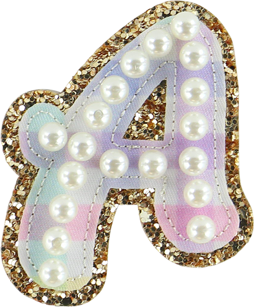 Rainbow Gingham Pearl Letters