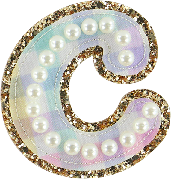 Rainbow Gingham Pearl Letters