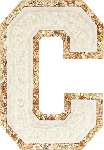 Buttercream Glitter Varsity Letter Patch