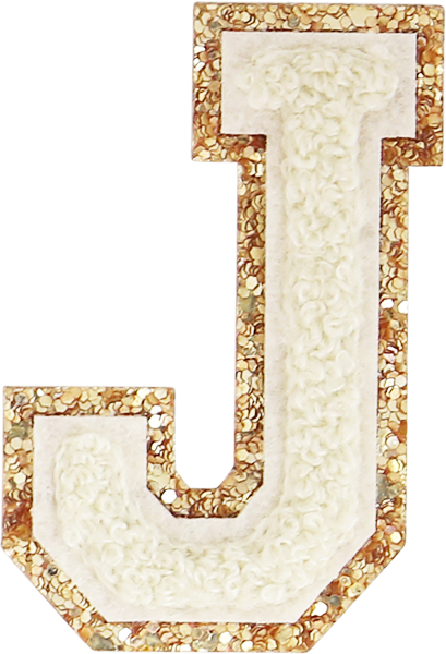 Buttercream Glitter Varsity Letter Patches