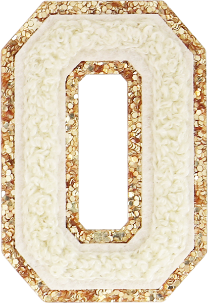 Buttercream Glitter Varsity Letter Patches
