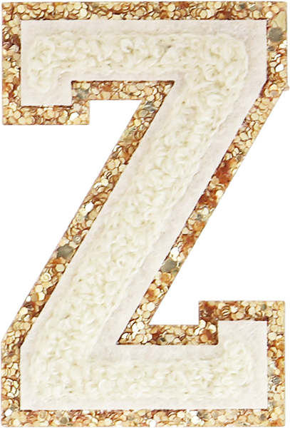 Buttercream Glitter Varsity Letter Patches