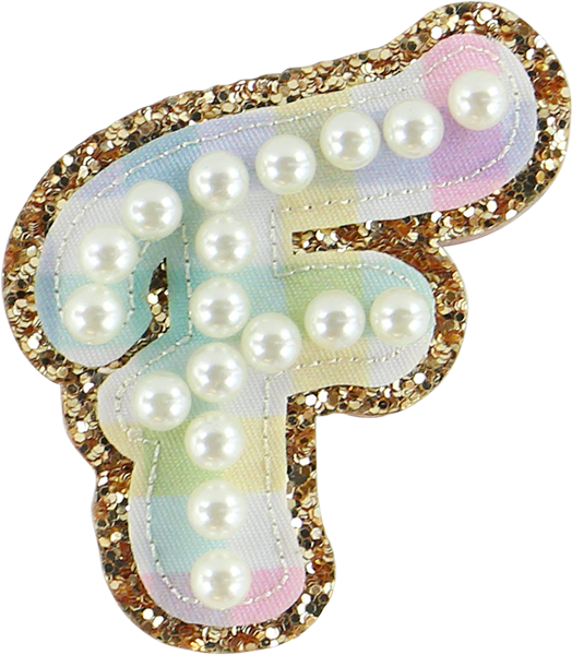 Rainbow Gingham Pearl Letters