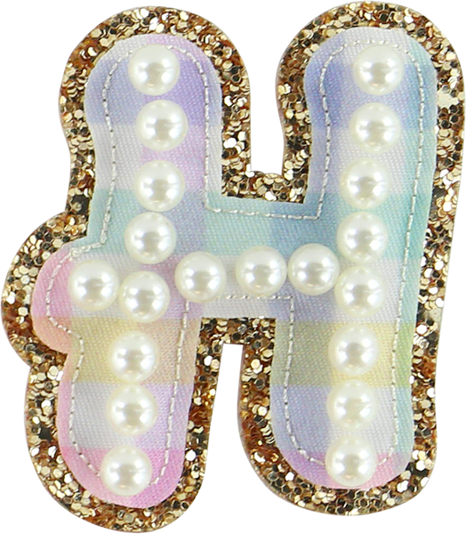 Rainbow Gingham Pearl Letters