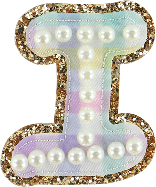 Rainbow Gingham Pearl Letters