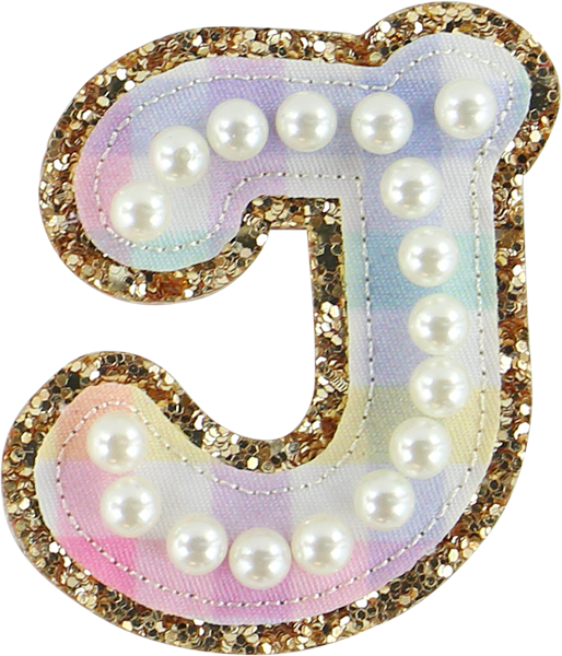 Rainbow Gingham Pearl Letters