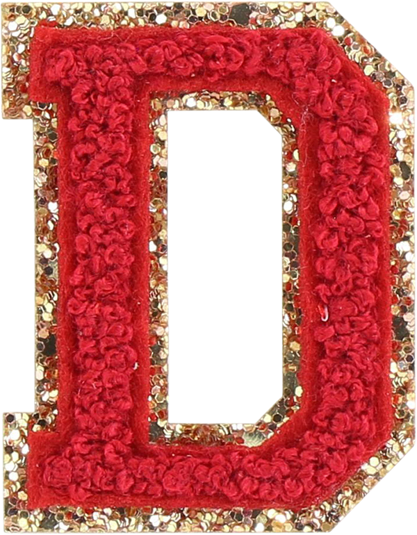 Ruby Glitter Varsity Letter Patch