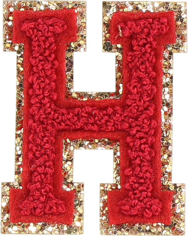 Ruby Glitter Varsity Letter Patch