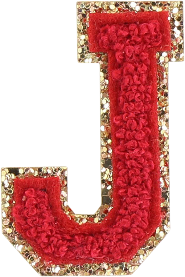 Ruby Glitter Varsity Letter Patch
