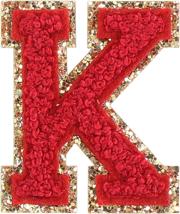 Ruby Glitter Varsity Letter Patch
