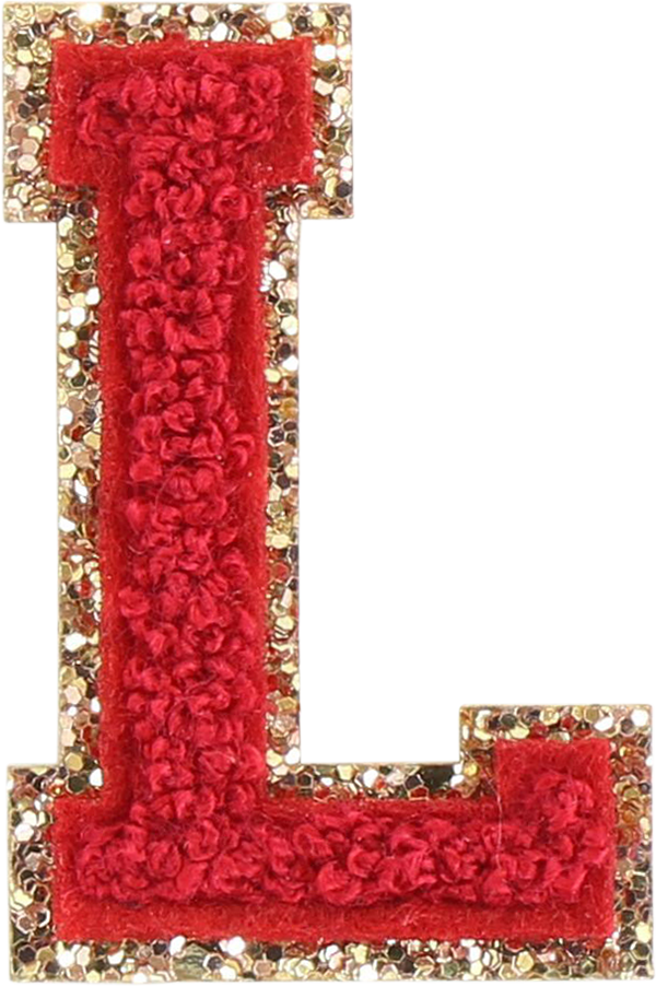 Ruby Glitter Varsity Letter Patch