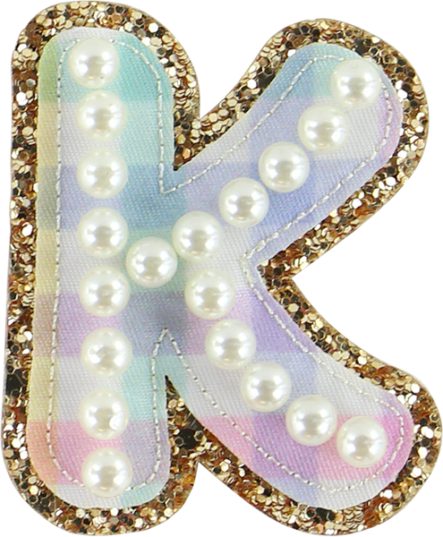 Rainbow Gingham Pearl Letters
