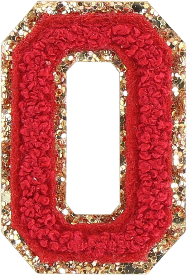 Ruby Glitter Varsity Letter Patch