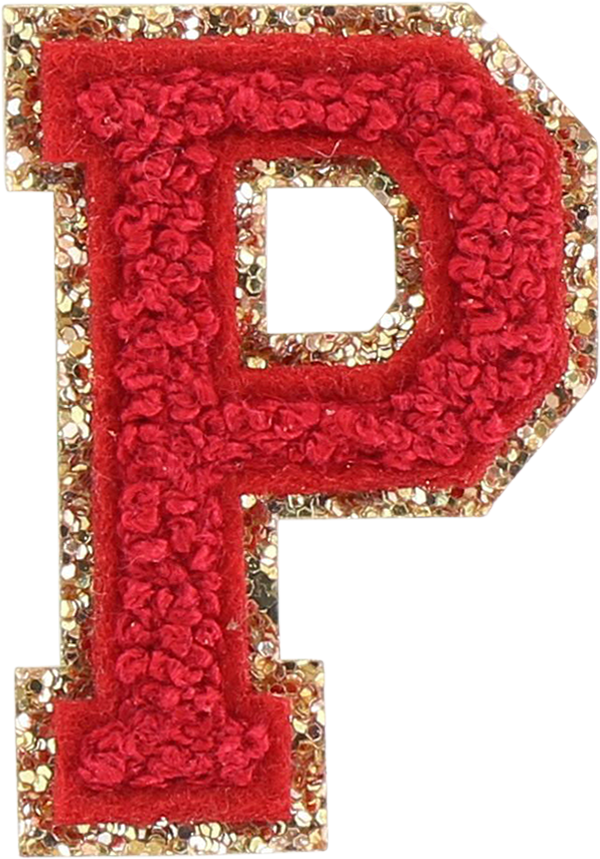 Ruby Glitter Varsity Letter Patch