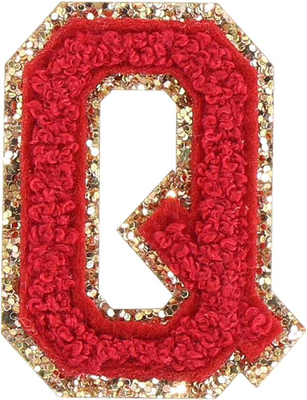 Ruby Glitter Varsity Letter Patch