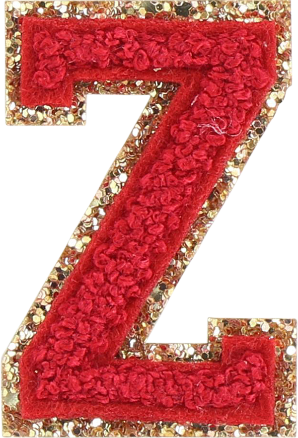 Ruby Glitter Varsity Letter Patch
