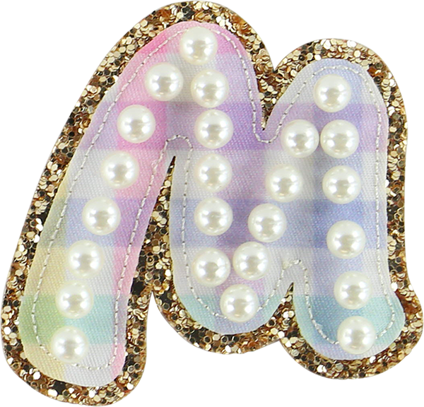 Rainbow Gingham Pearl Letters