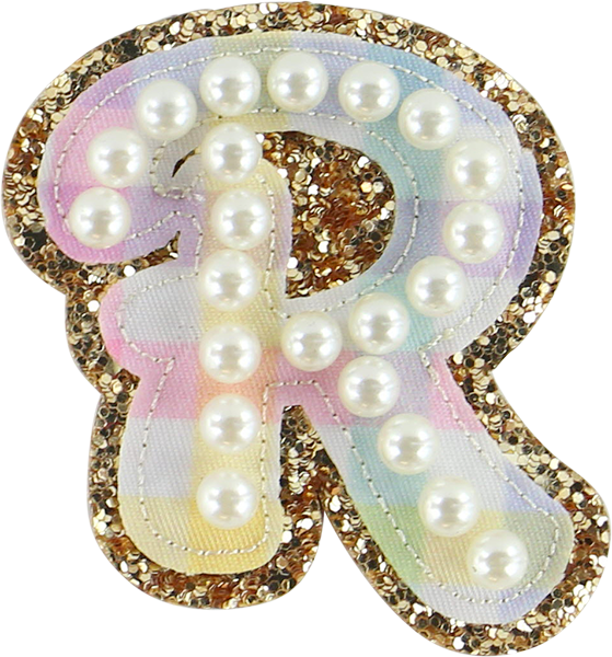 Rainbow Gingham Pearl Letters