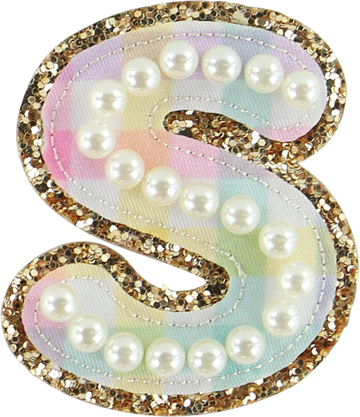 Rainbow Gingham Pearl Letters