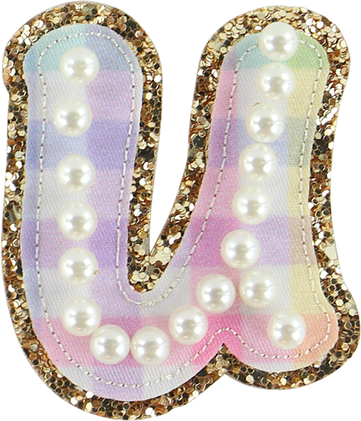Rainbow Gingham Pearl Letters
