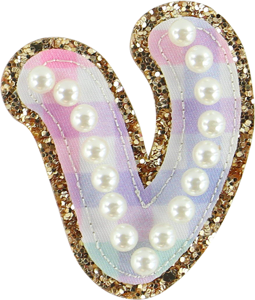 Rainbow Gingham Pearl Letters