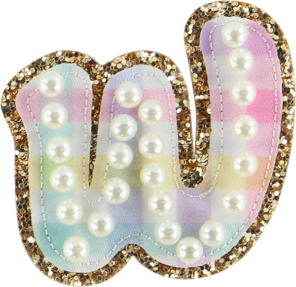 Rainbow Gingham Pearl Letters