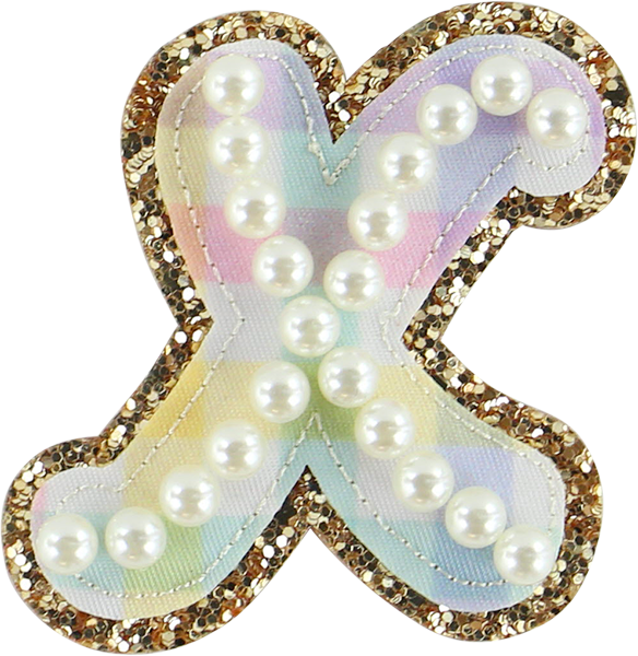 Rainbow Gingham Pearl Letters