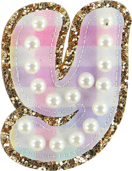 Rainbow Gingham Pearl Letters