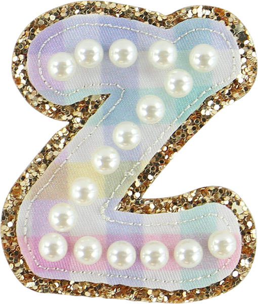 Rainbow Gingham Pearl Letters