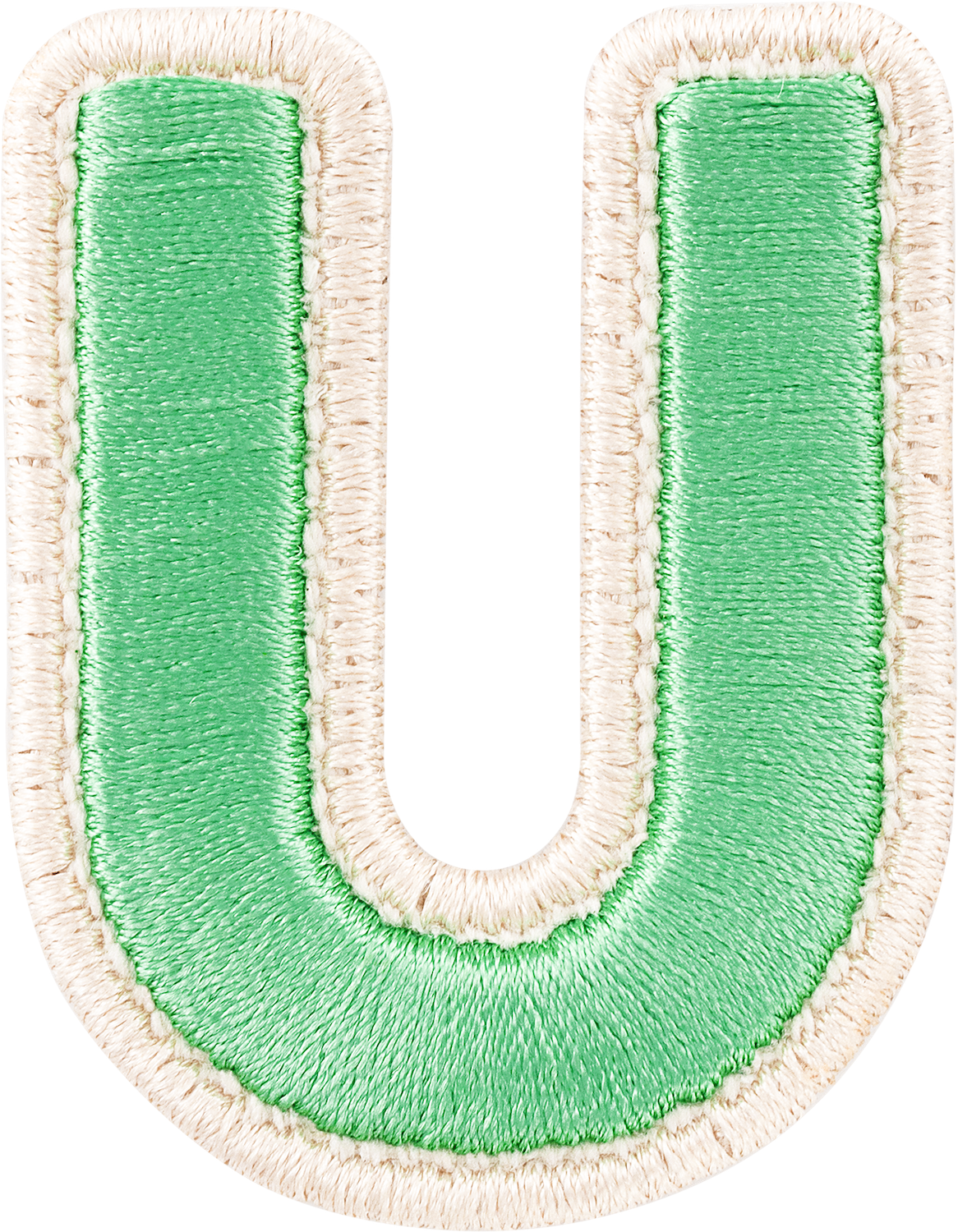Avocado Rolled Embroidery Letter Patches
