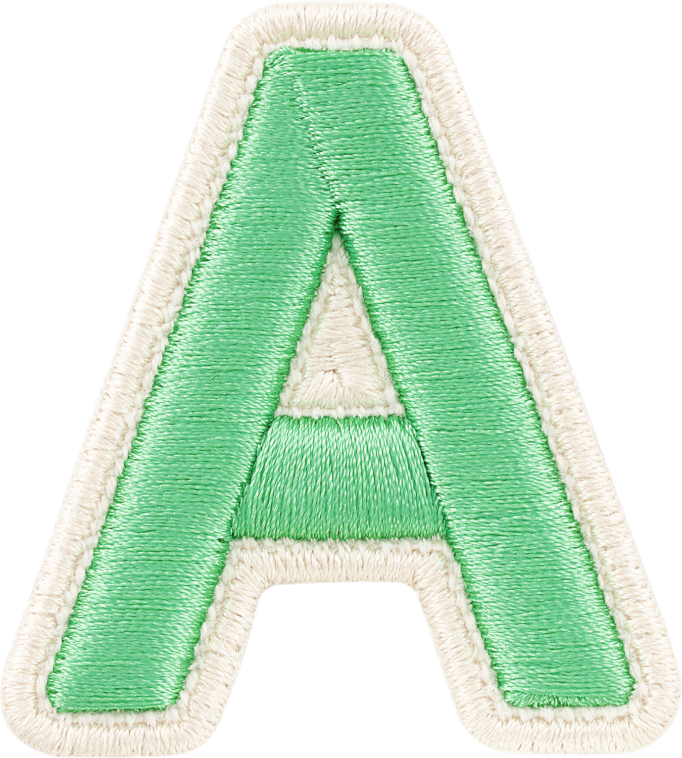 Avocado Rolled Embroidery Letter Patches
