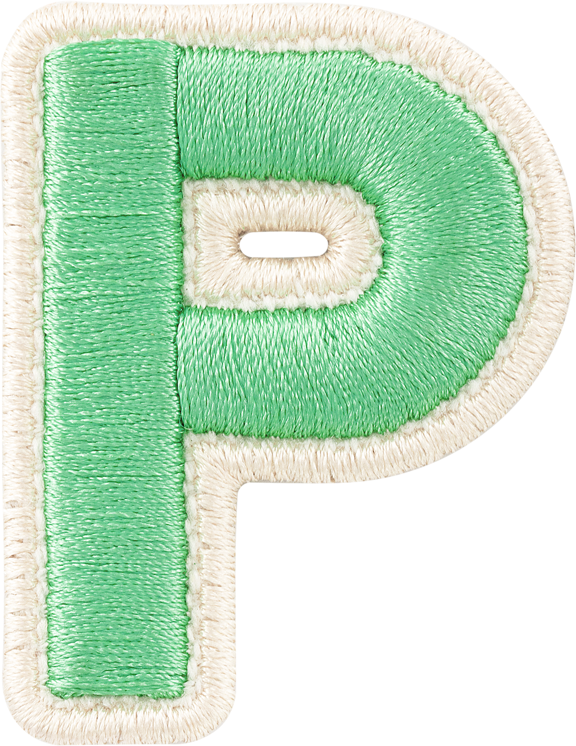 Avocado Rolled Embroidery Letter Patches