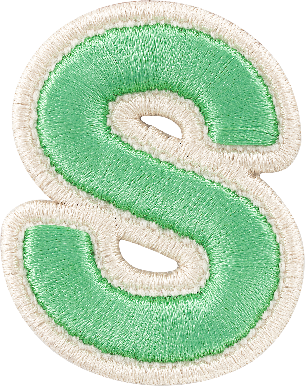 Avocado Rolled Embroidery Letter Patches