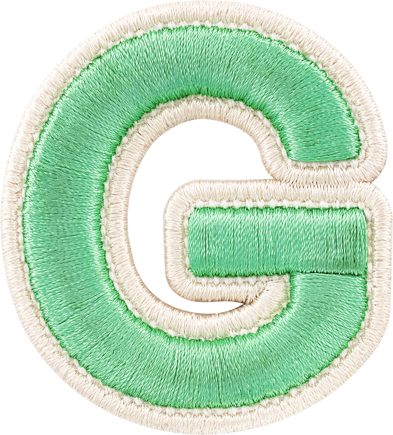 Avocado Rolled Embroidery Letter Patches