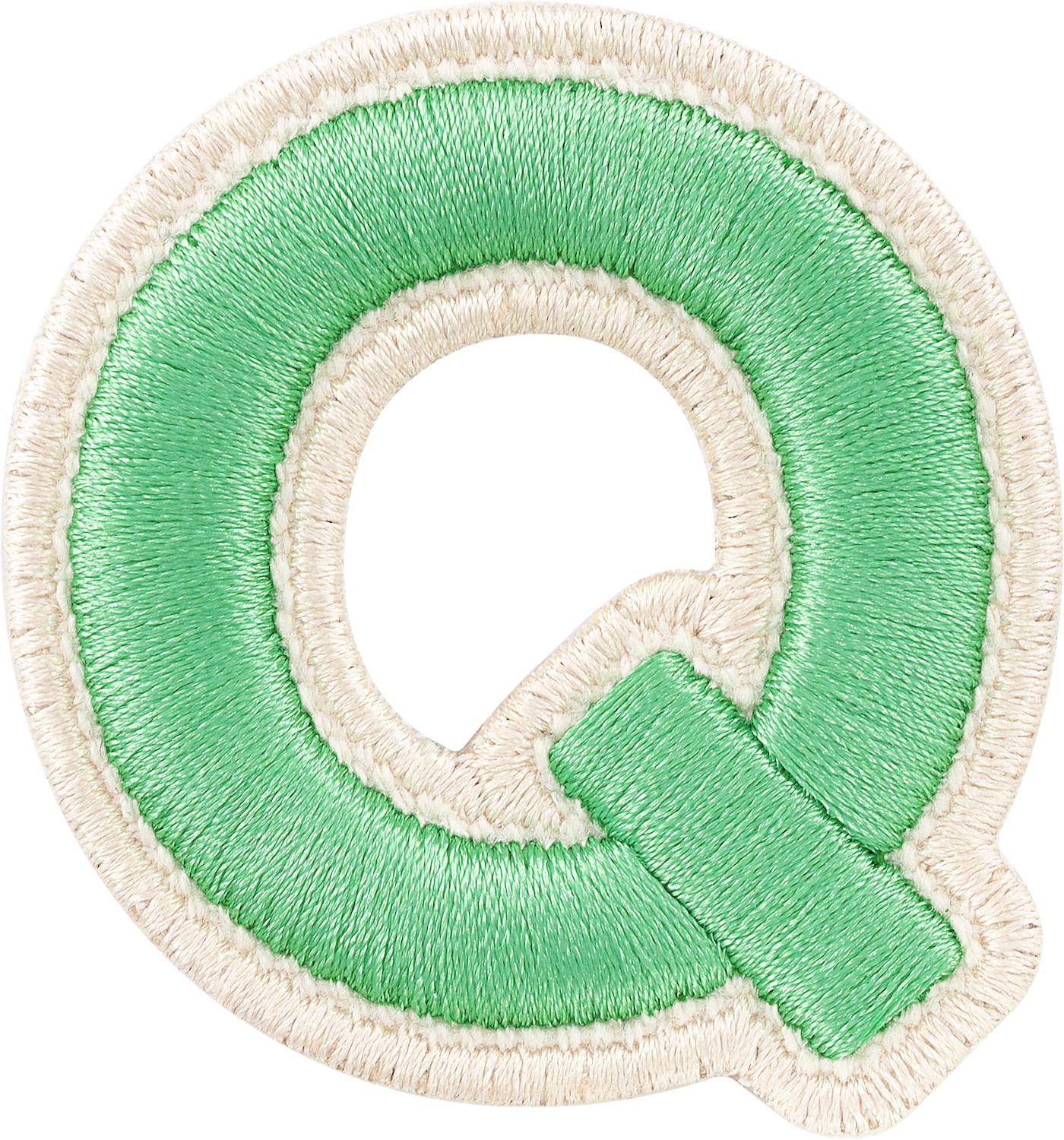 Avocado Rolled Embroidery Letter Patches