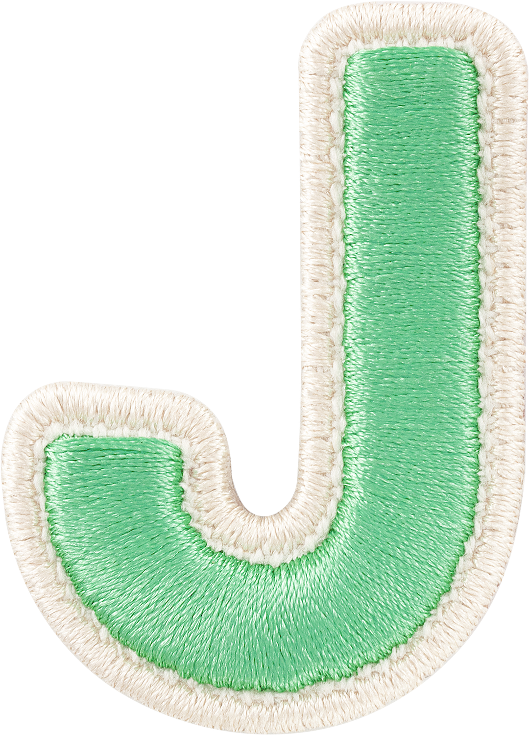 Avocado Rolled Embroidery Letter Patches
