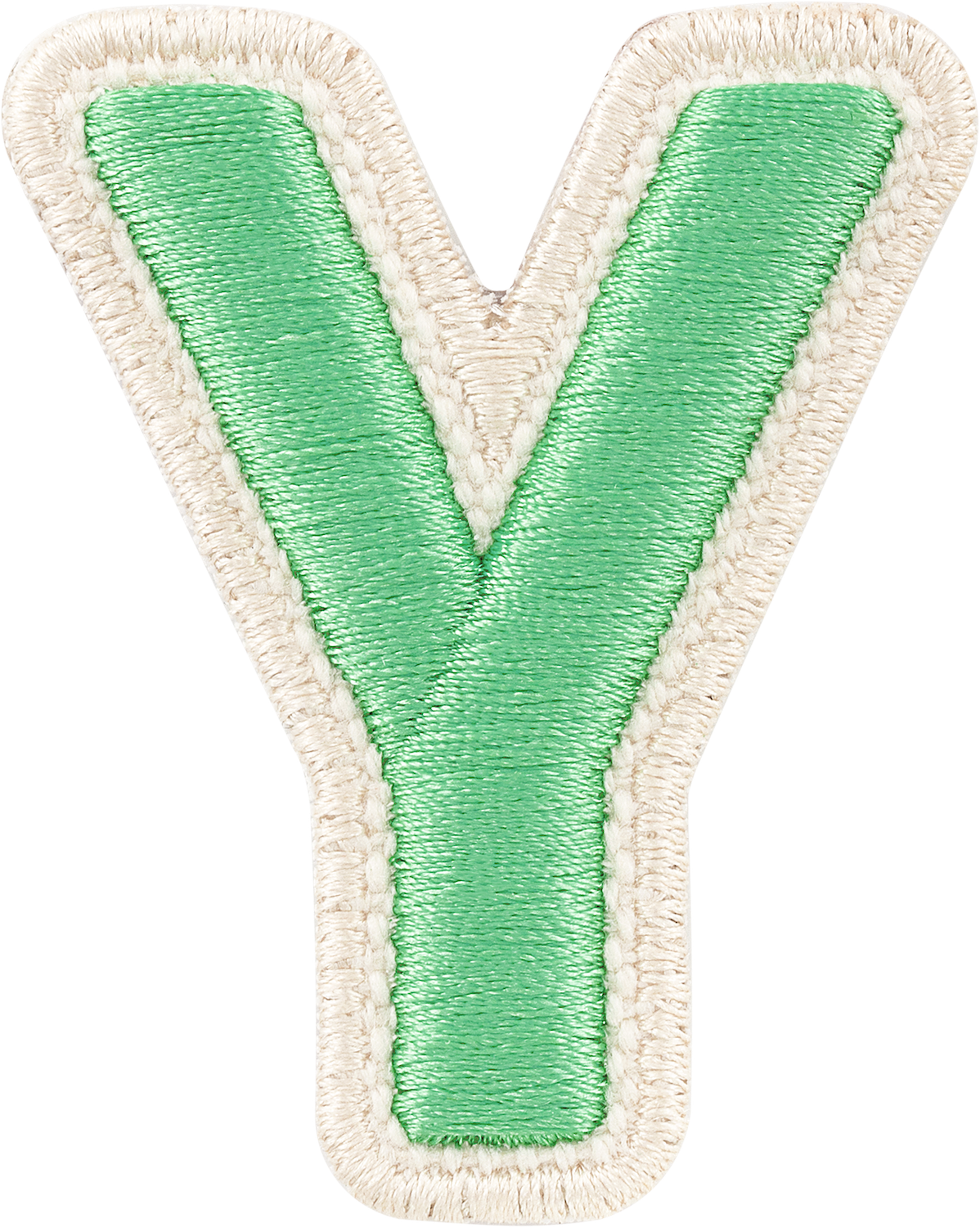 Avocado Rolled Embroidery Letter Patches