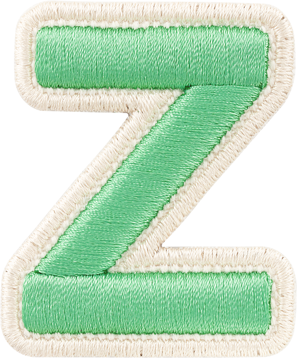 Avocado Rolled Embroidery Letter Patches