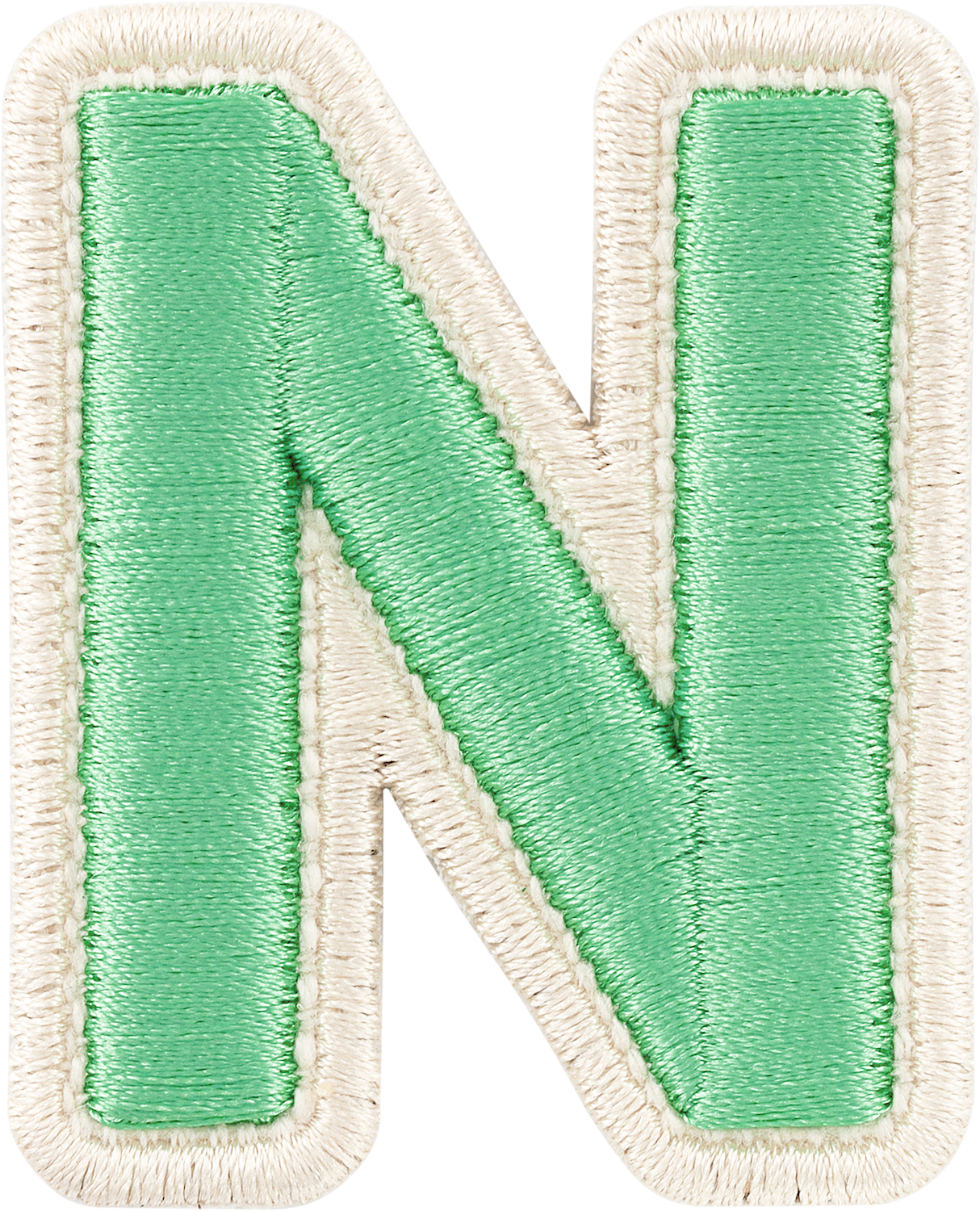Avocado Rolled Embroidery Letter Patches