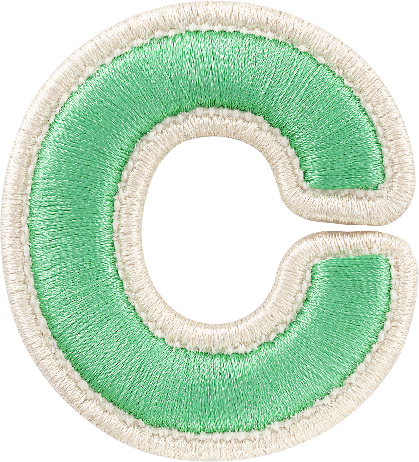 Avocado Rolled Embroidery Letter Patches