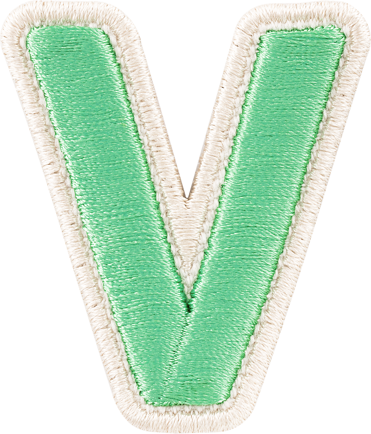 Avocado Rolled Embroidery Letter Patches