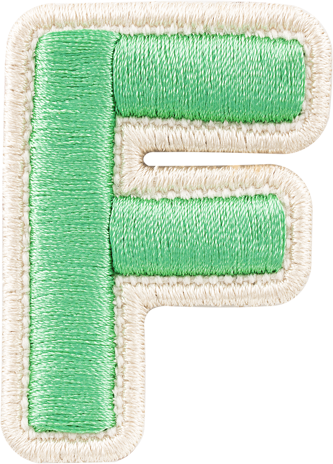 Avocado Rolled Embroidery Letter Patches