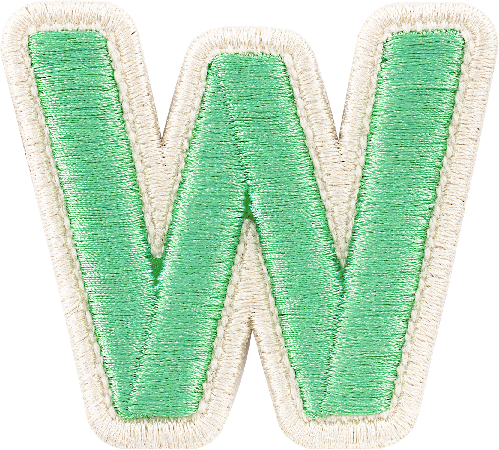 Avocado Rolled Embroidery Letter Patches