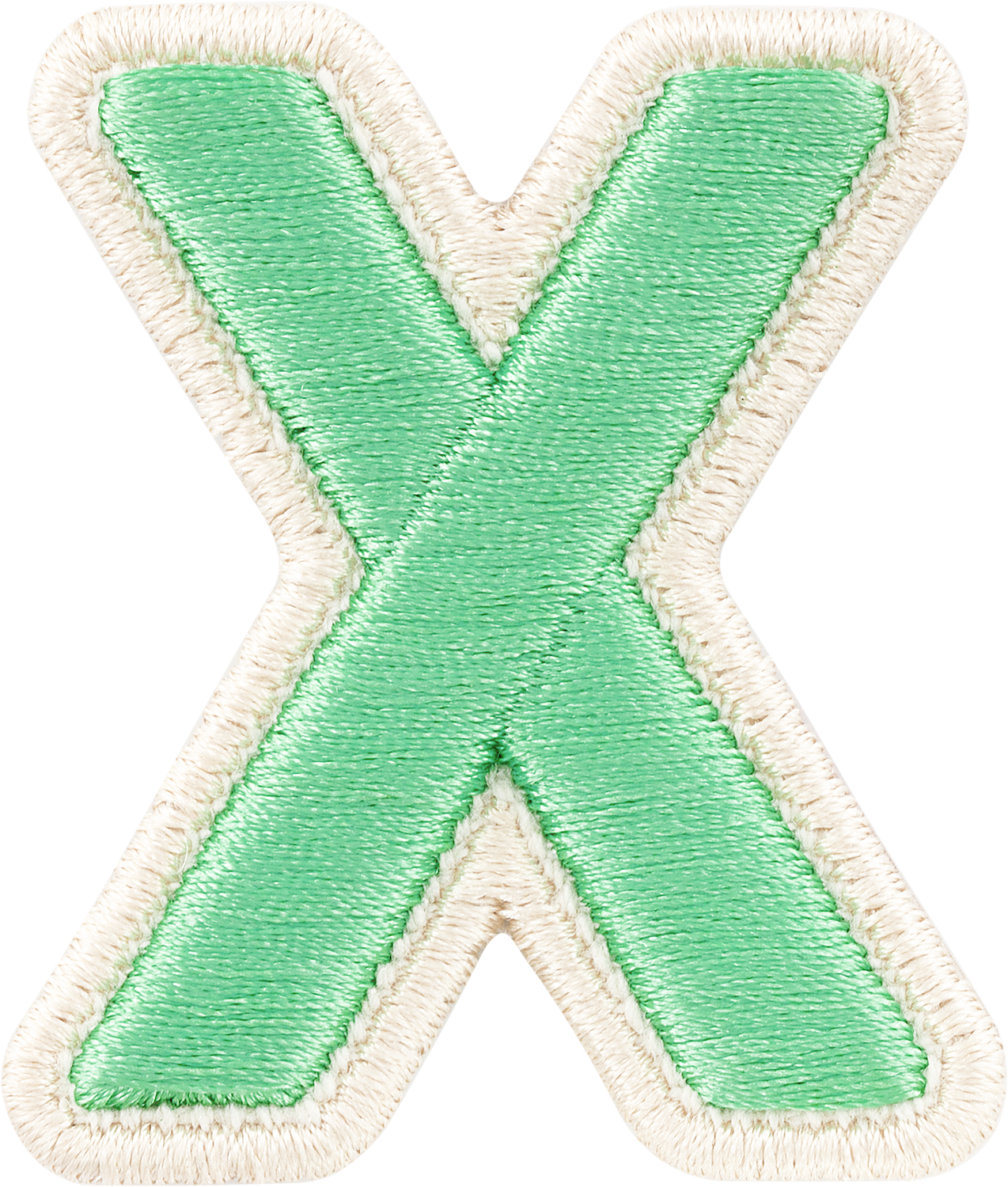 Avocado Rolled Embroidery Letter Patches