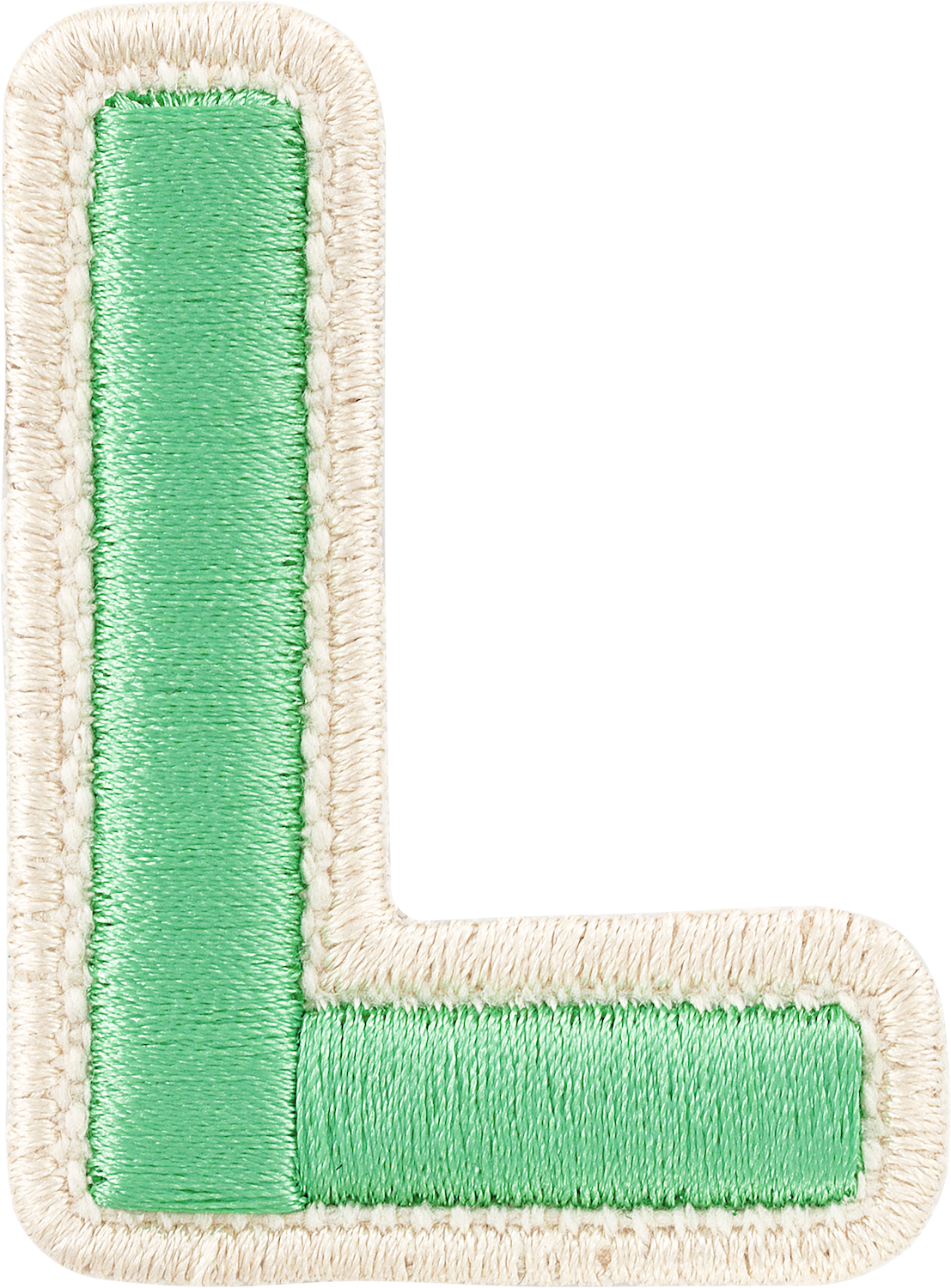 Avocado Rolled Embroidery Letter Patches