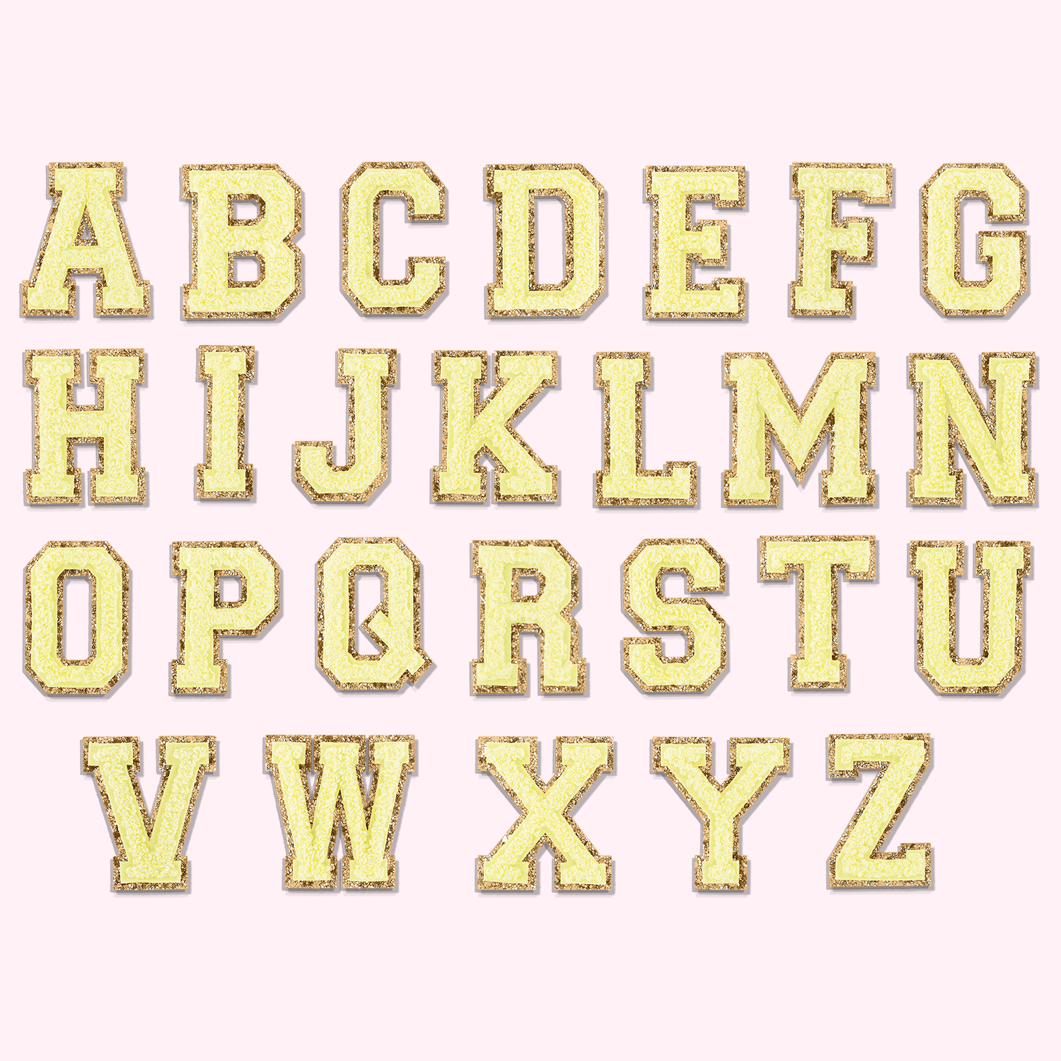 Banana Glitter Varsity Letter Patches
