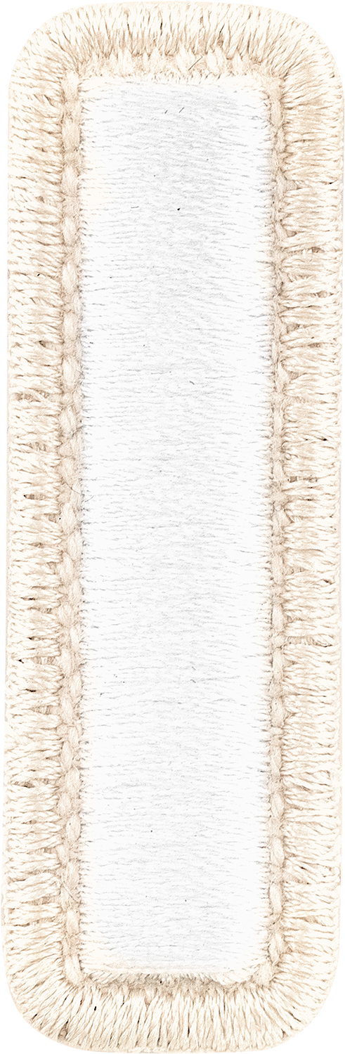 Blanc Rolled Embroidery Letter Patches