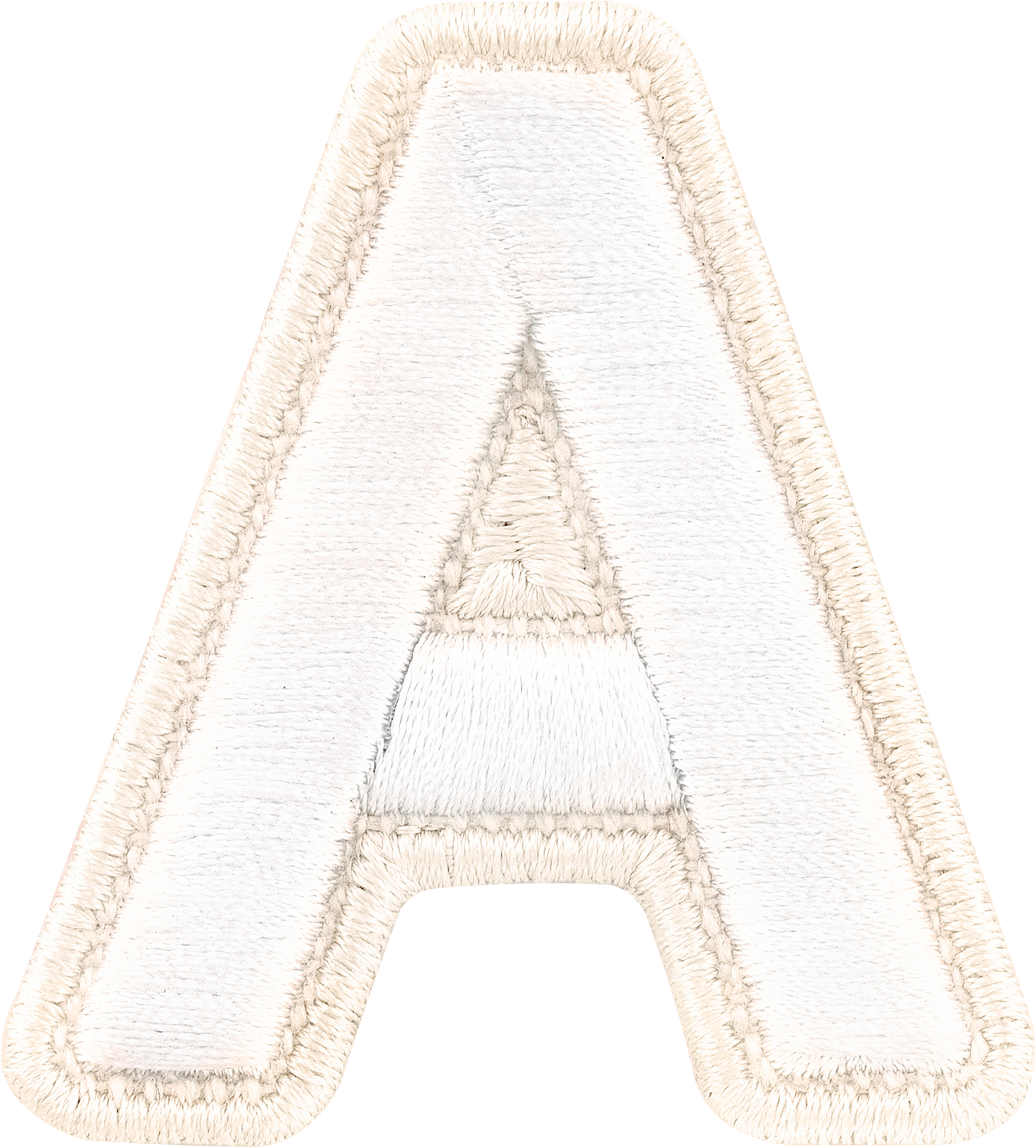 Blanc Rolled Embroidery Letter Patches