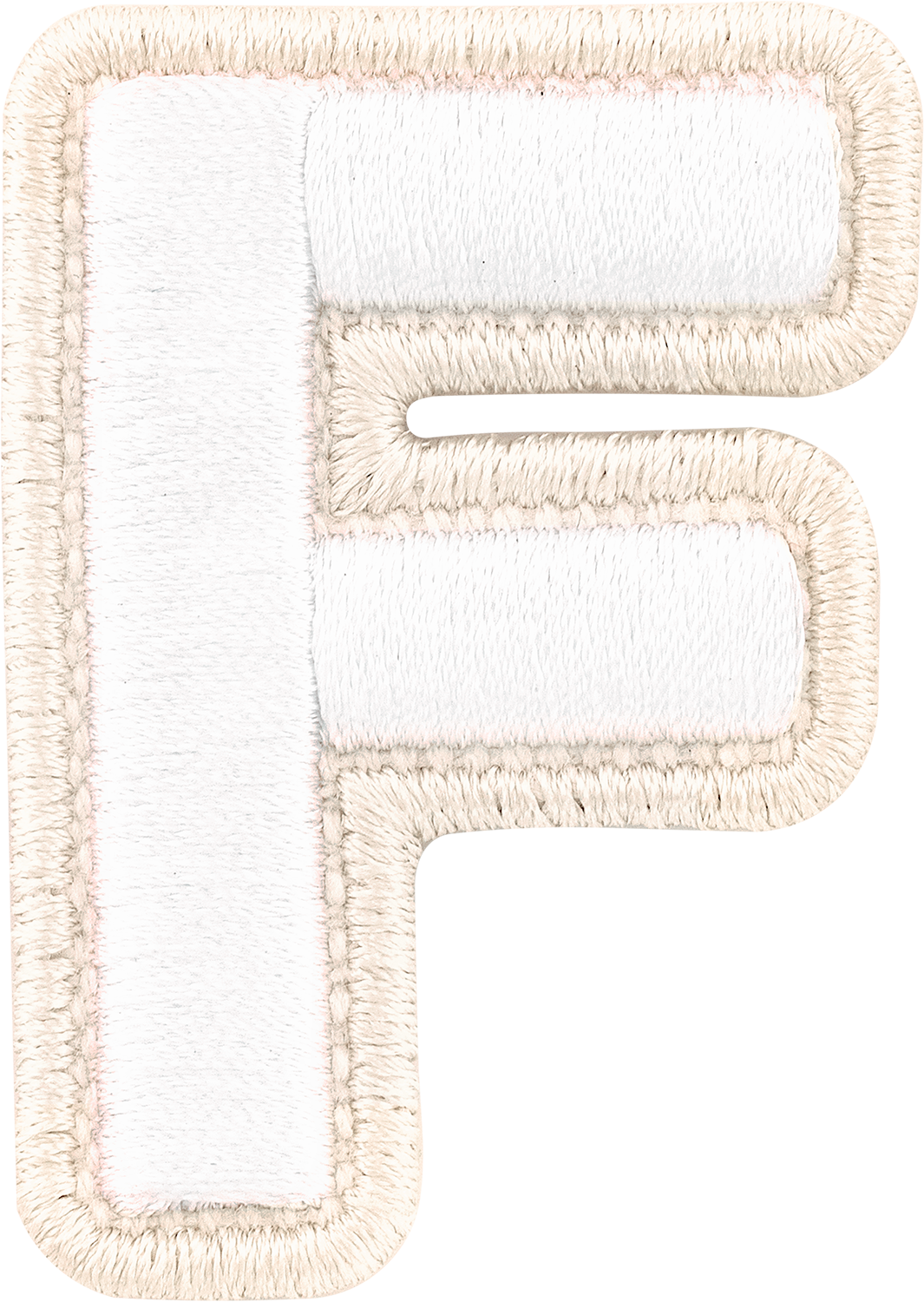 Blanc Rolled Embroidery Letter Patches
