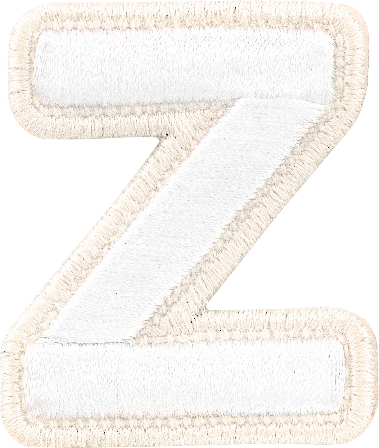 Blanc Rolled Embroidery Letter Patches
